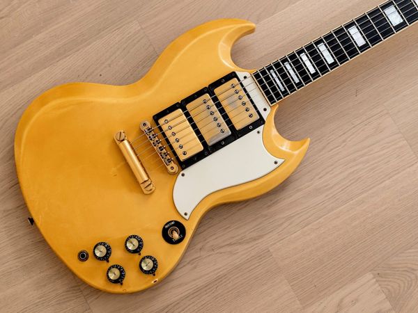

sg custom vintage electric guitar 3 pickup alpine white