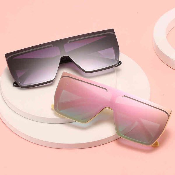

sunglasses big frame conjoined trend men's and women's street po personality eyebrow line color film glasses vvoc, White;black