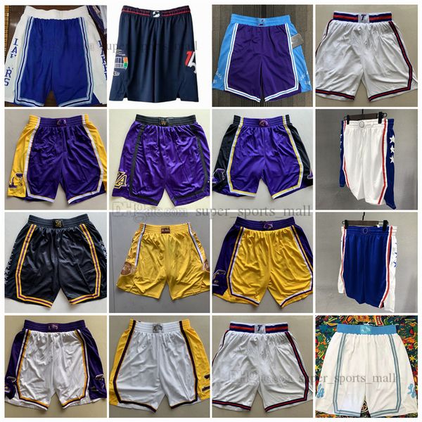 

printed basketball pocket shorts man julius allen erving iverson artest dennis worthy rodman vanvleet short black white yellow purple xs-xxl