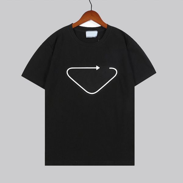 

summer mens designer t shirts tiger head triangle brand p luxury fashion t-shirt casual loose tees 100% cotton womens tshirts c3u1, White;black