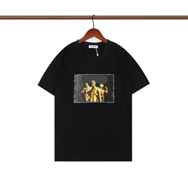 

paris designer t shirt summer short sleeve waves tee men women lovers luxury t-shirts fashion senior pure cotton high quality, White;black