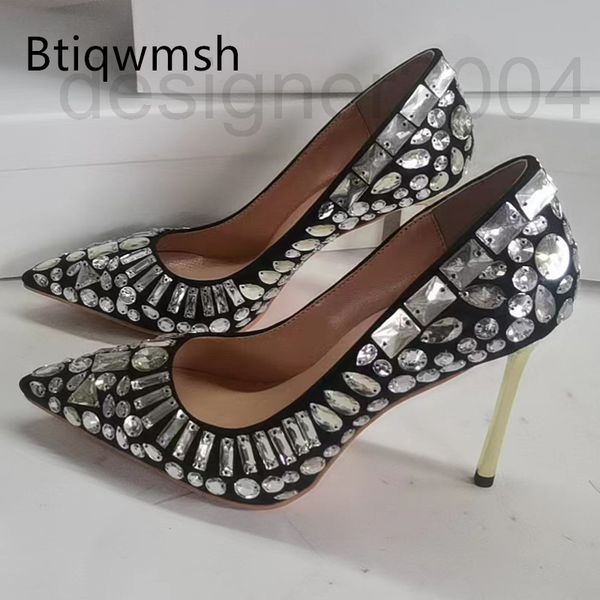 

sandals designer stiletto woman pointed toe gold rivet thin heel pumps lady fashion party shoes 8jzn, Black