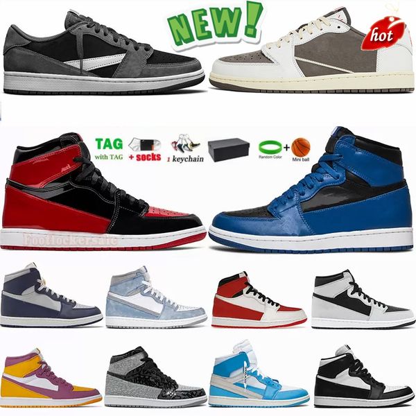 

stage haze 1s mens basketball shoes 1 unc twist dark reverse mocha university blue grey hyper bred patent royal heritage sports sneakers, Black