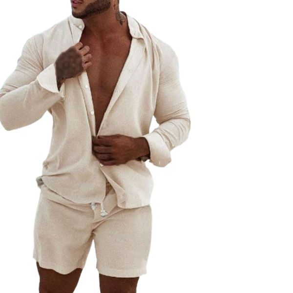 

men's tracksuits pants suit solid color stand collar single-breasted cardigan summer sports for daily wearmen's 923k#, Gray