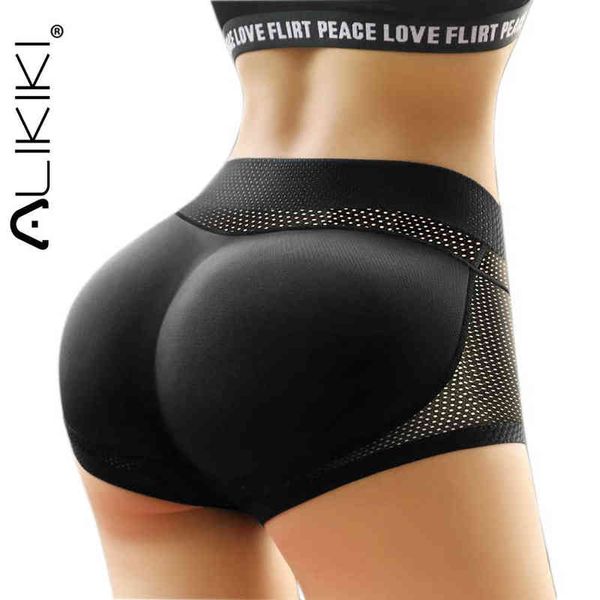 Frauen Gepolsterte Push-Up Höschen Butt Lifter Shaper Gefälschte Ass Gesäß Hüfte Pads Unsichtbare Kontrolle Höschen Slips Unterwäsche Dessous Y220411