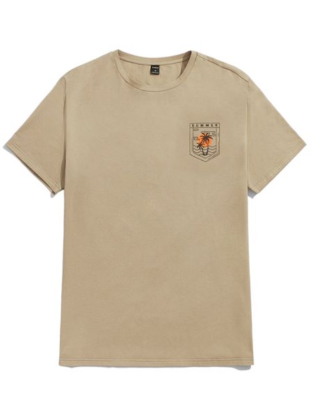 

men letter and tropical print c0xa#, White;black