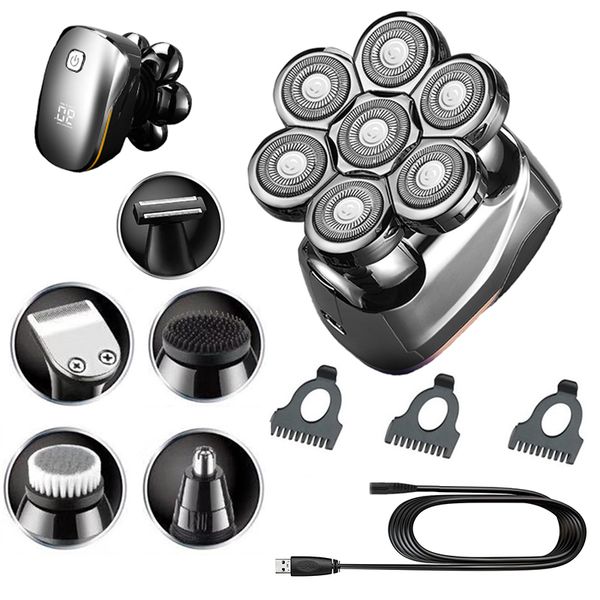 

6in1 grooming kit electric shaver beard hair trimmer electric razor for men facial body bald shaving machine rechargeable set pe