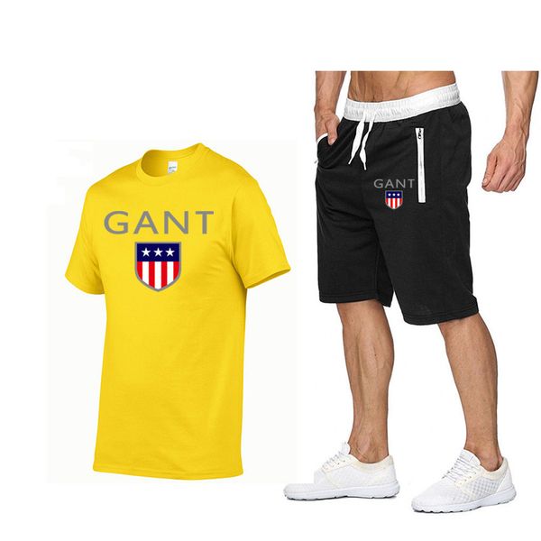 

2022 tracksuit brand letter funny men t shirt+beach shorts sets 2022 summer sportswear jogging pants t-shirt streetwear harajuku tshirts, Gray