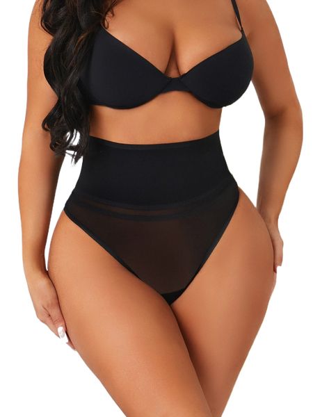 

contrast mesh shapewear bottom s0mg#, Black;red