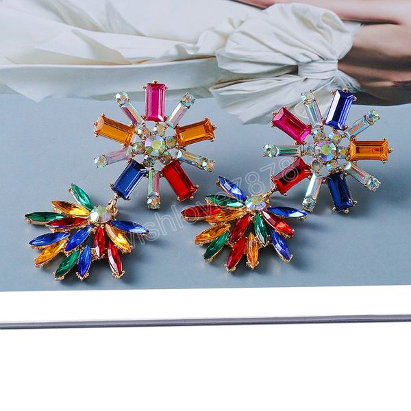 

snowflake christmas earrings high-quality rhinestone dangle earrings flower earing for women jewelry party gift, Silver