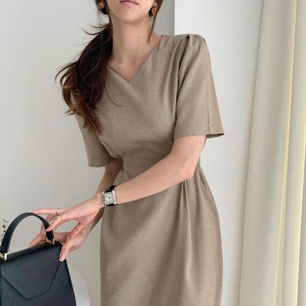 

women summer vintage small plaid bodycon bandage long dress v neck sashes split midi sundress slim waist, Black;gray