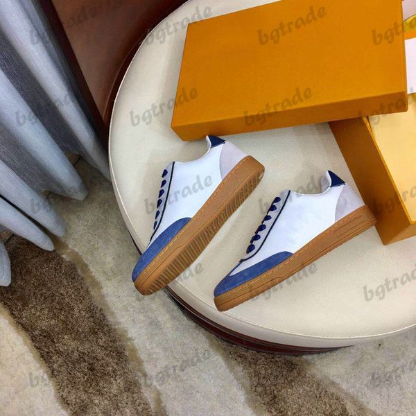 

19ss frontrow sports contrasting colors runner shoes calfskin letter rubber sole casual trainers blue pink retro premium street sneakers