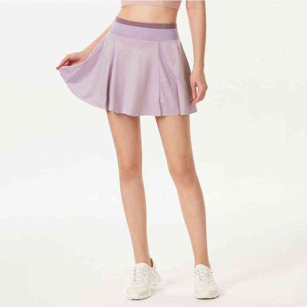 

female yoga short skirt outdoor dance fitness running anti light strip lined shorts