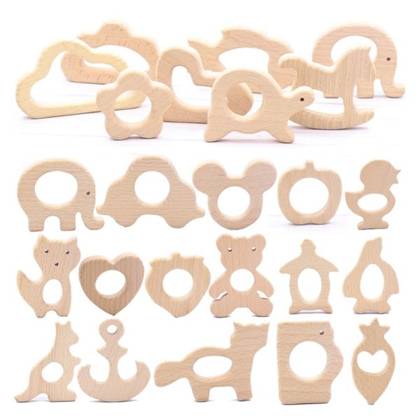 

1pcs baby animal natural beech teething wooden teether rodent flowers clouds tiny rod pendant for pacifier chain products 220602