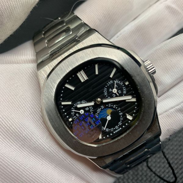 

new arrivel mens watch automatic glide smooth second hand blue dial 315l stainless steel all sub dials works luminous wristwatches, Slivery;brown