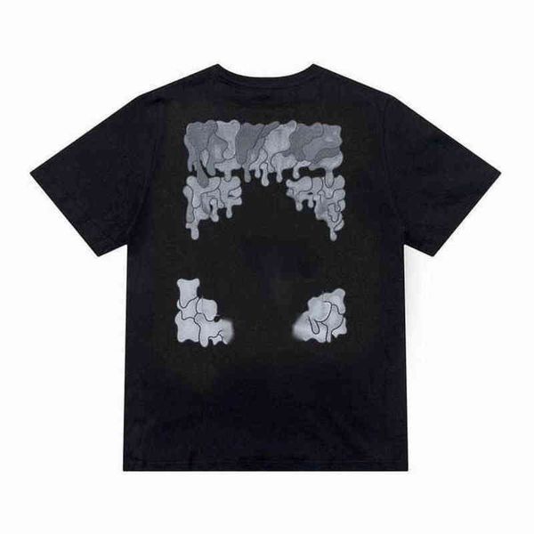 

fashion offs designer cross t shirts gradient dissolve luxury back arrow printing brand luxury short sleeves tshirts mens t-shirt summer, White;black