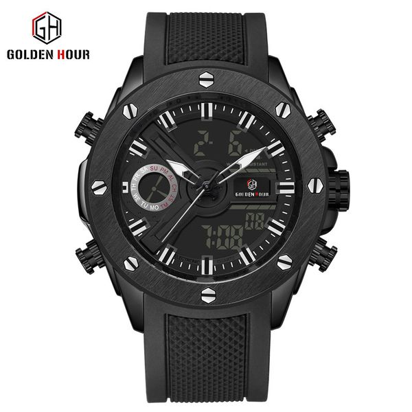 

cwp reloj hombre brand luxury goldenhour men watch quartz automatic sport digital army military man relogio g3, Slivery;brown