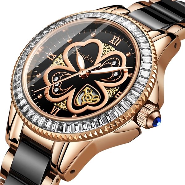 Montre Femme SUNKTA Nuovo orologio in oro rosa Orologi al quarzo da donna Orologio da polso femminile di lusso di marca superiore Orologio da ragazza Moglie confezione regalo 201114