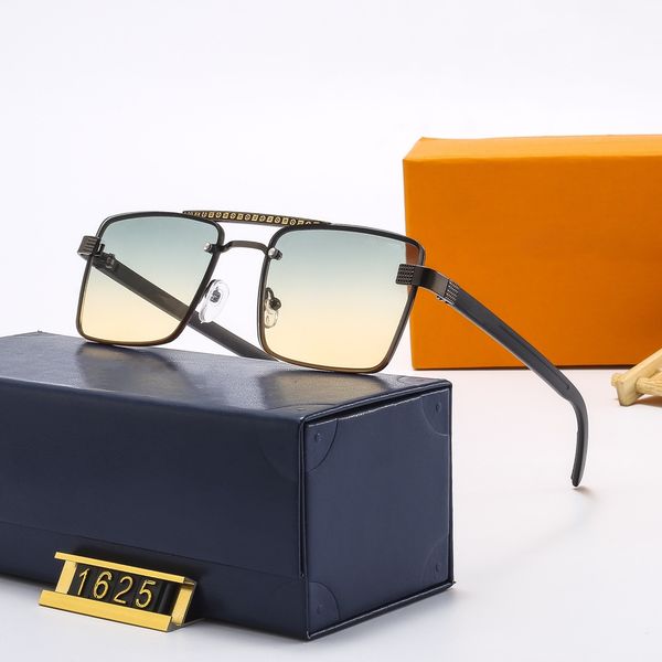 

latest selling popular men women 1625 designer sunglasses square plate metal combination frame anti-uv400 lens with box, White;black