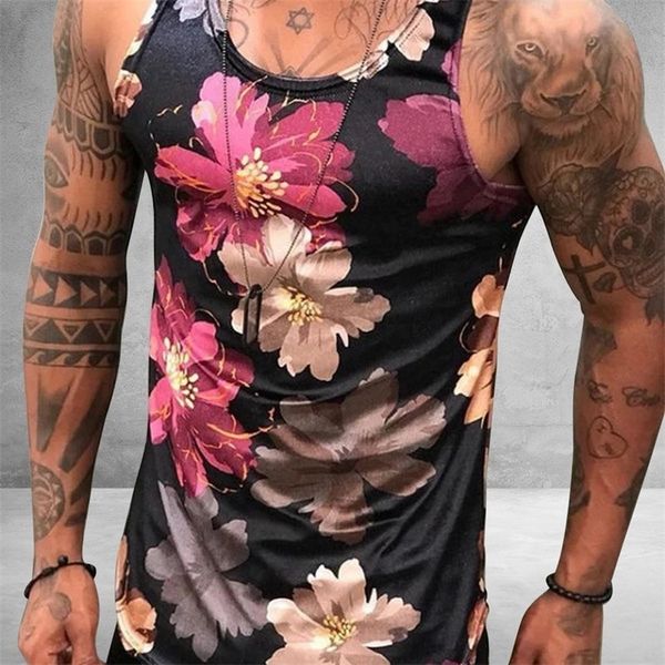 

y2k harajuku mens tanks round neck breathable sportswear men summer printing tanks bodybuilding fitness gym clothes 220620, White;black