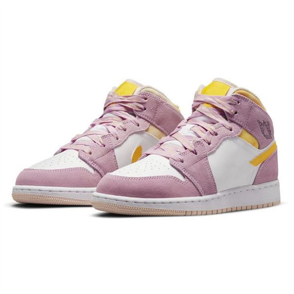 

brand shoes 1 i mid se gs arctic pink basketball womens jumpman 1s university gold sports sneakers size eu36-40, White;red