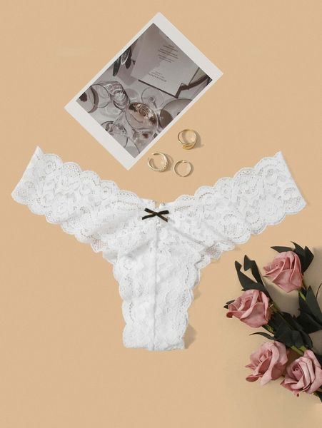 

floral lace cut-out panty i40n#, Black;red