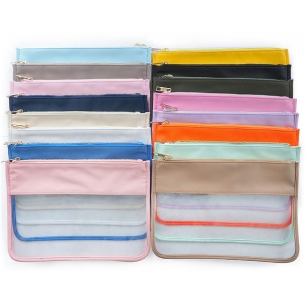 

letter patches transparent pvc cosmetic bag clear travel make up pouches snacks organizer factory direct sell 220620