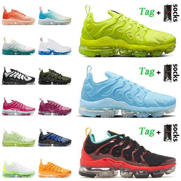 

2022 fashion tn plus running shoes with socks vapores tns women mens trainers sports tennis ball university blue stained glass griffey barel