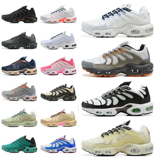 

runners jogging terrascape plus running shoes men women trainers mint green sail sea glass black barely volt sneakers sports tn plus obsidia, White;red