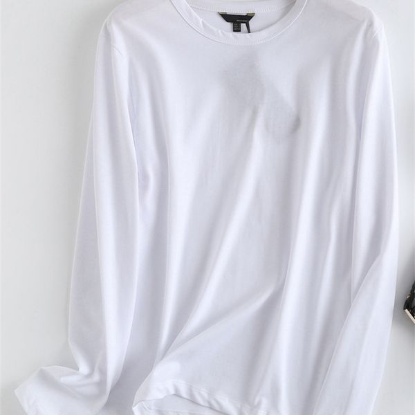 

tangada women cotton t shirt long sleeve o neck tees ladies casual tee street wear 6d113 220728, White