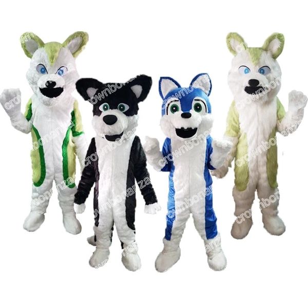 

halloween long fur furry dog mascot costumes cartoon character outfits adults size christmas carnival birthday party outdoor outfit, Red;yellow