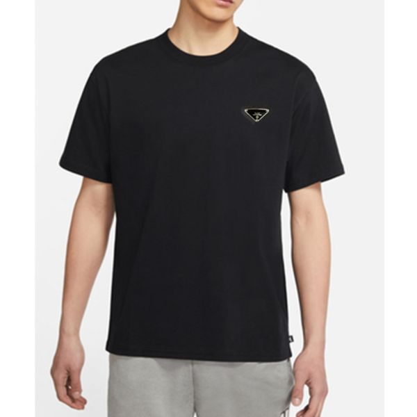 

luxury mens t shirts pure cotton tees metal triangle pattern brand p short sleeve women t-shirt fashion designers tshirts size m-4xl kzkm, White;black