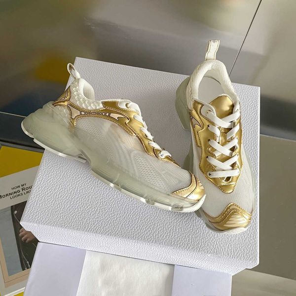 

luxury casual shoes women's vibe leather series gold and silver color size 35-41