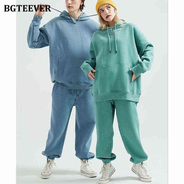 

bgteever winter thicken fleece women couple sweatshirt cotton oversized hoodies sweatshirts female warm pullovers jacket t220726, Gray