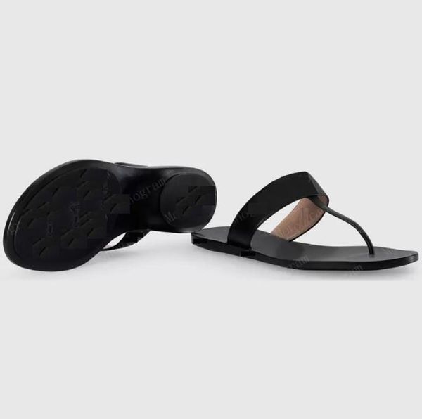 2022 Sandalo infradito in pelle con sandali con doppia lettera pantofola da donna da uomo diapositive sul lungomare da donna 35-41 #GTS