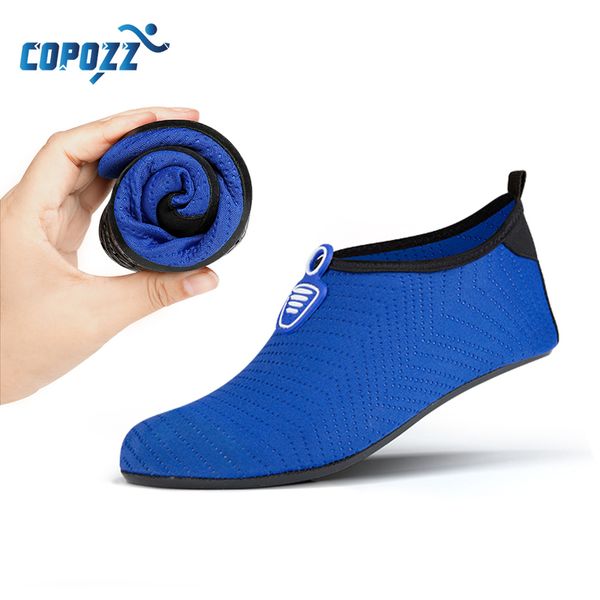 

men women summer outdoor wading beach shoes swimming surf sea slippers quick-dry aqua shoes soft foldable water shoes 220616, Black