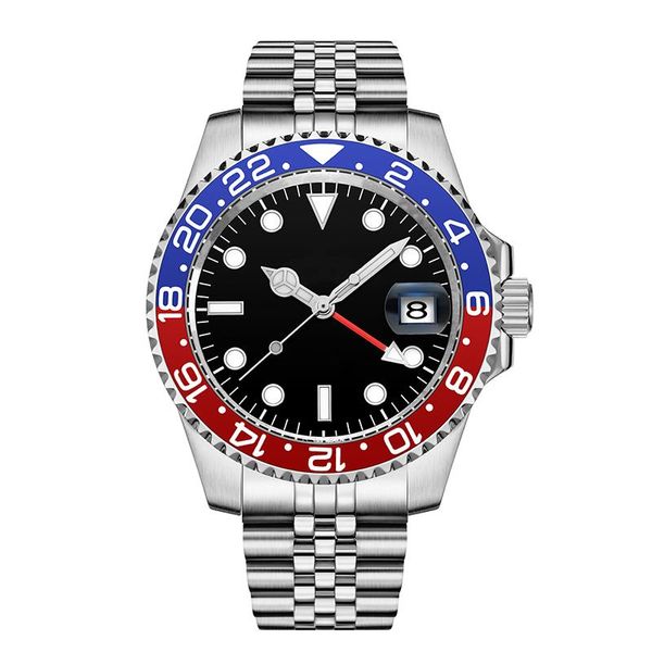 

new luxury mens 4 pins gtm mechanical wristwatches automatic watches stainless steel luminous sports watch for men, Slivery;brown