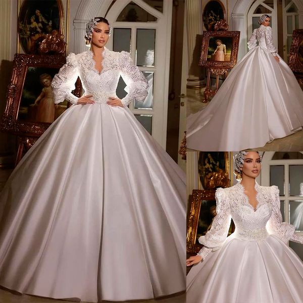 

muslim retro vintage white wedding dresses lace appliques bridal gowns cap sleeves long train bridal dress custom made
