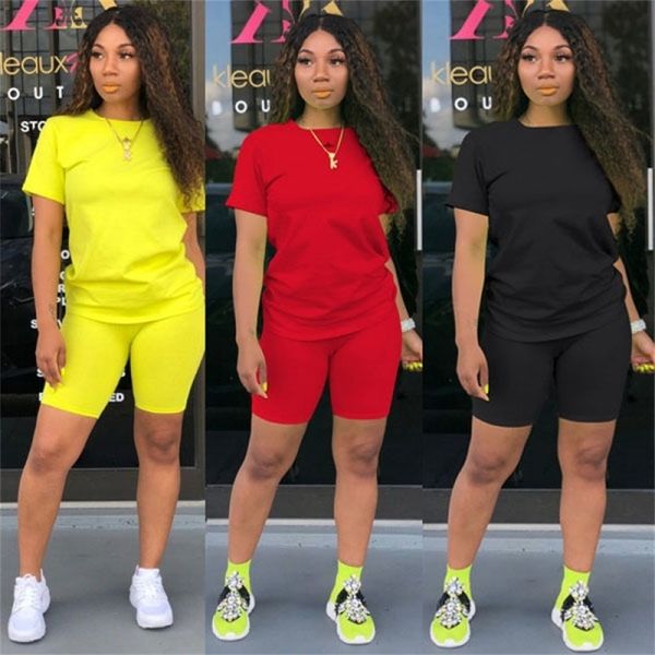 

summer women sports suit tracksuits two pieces sets s casual t shirts and shorts set clothing oversized tshirt 220616, Gray
