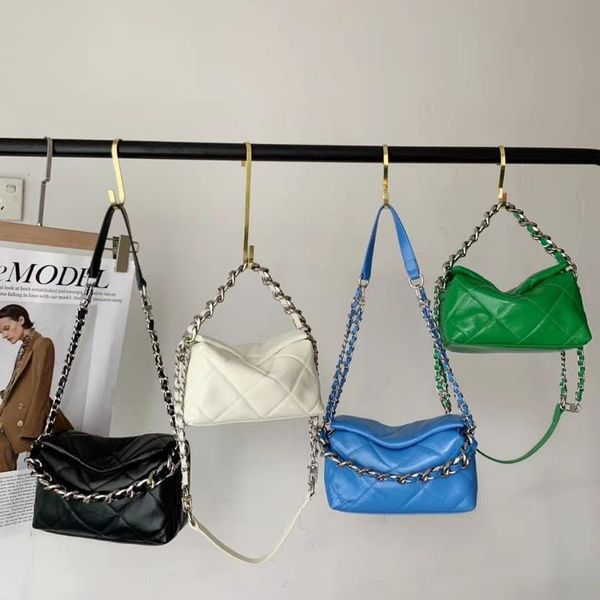 

evening bags fashion women's bag spring summer 2022 niche design rhombic chain genuine leather shoulder slung handbagevening
