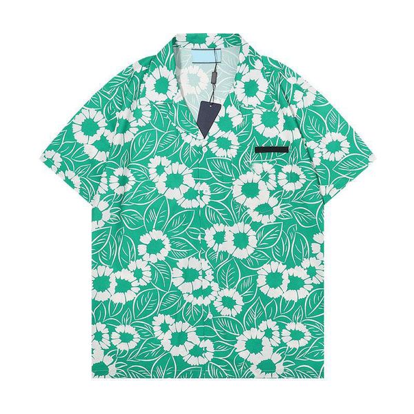 

fashion men shirt short sleeve hawaiian beach shirts vacation summer beachwear stylish vintage color male hip hop streetwear floral letter p, White;black