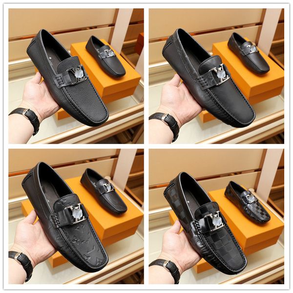 

men's genuine leather shoes 38-46 head leather soft anti-slip rubber designer loafers shoe man casual real leathers shoes size 6.5, Black