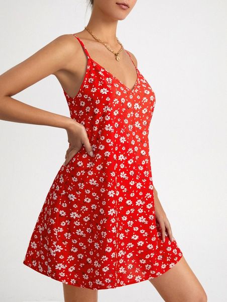 

ditsy floral cami dress u3xn#, Black;gray