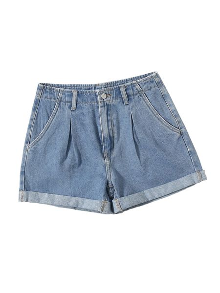 

roll up hem denim shorts l77t#, White;black