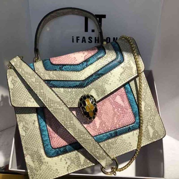 Borse Outlet Borsa per la testa avanzata da donna in pelle con nuovi colori abbinati modello tremante boom sonico Messenger a spalla singola portatile piccolo