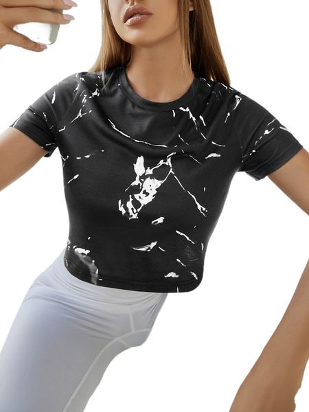 

absorbs sweat breathable softness splash ink sports tee h11n#, Gray