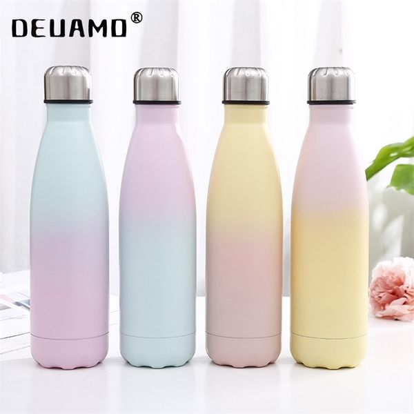 Custom 500ml Double Color Water Isoled Aço inoxidável Thermo Bottle Bottle Travel Sport Sport Vacuum Gift Cup 220706