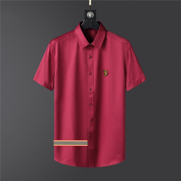 

mens shirt embroidery long sleeve letter solid color slim fit casual business clothing long-sleeve shirt luxury designer casual shirts, White;black