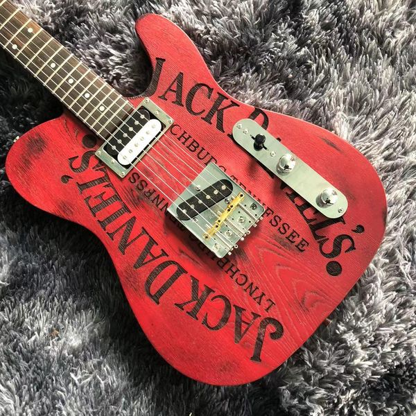 

jack daniel tl electric guitar body ash fingerboard rosewood color red