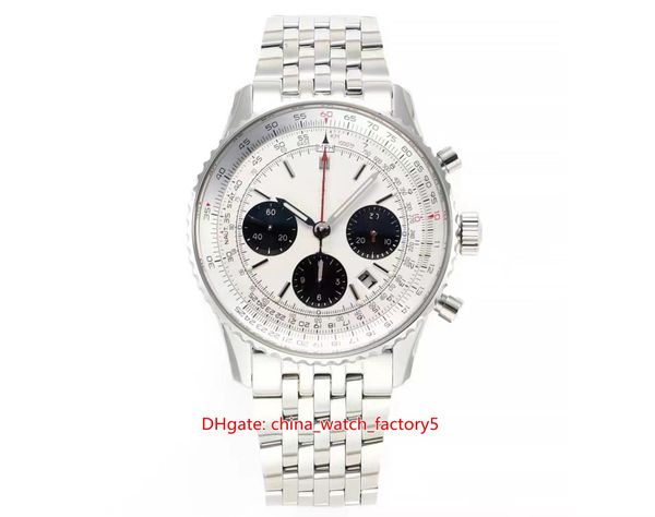 

bls maker mens watch 43mm navitimer b01 chronograph working stainless steel sapphire watches swiss eta 7750 movement automatic men's wr, Slivery;brown